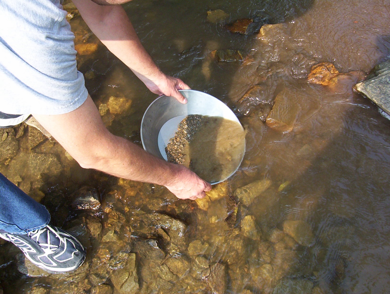 Panning for gold in the creek